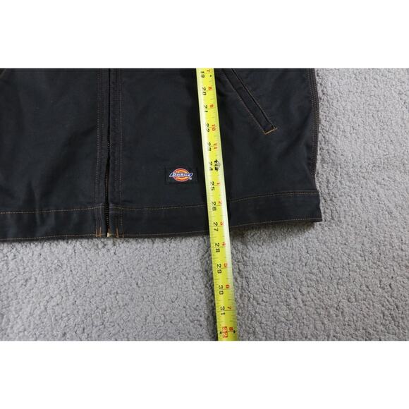 Dickies Mens Work Jacket Black Denim XL Bomber Biker Motorcycle Coat - Picture 5 of 6